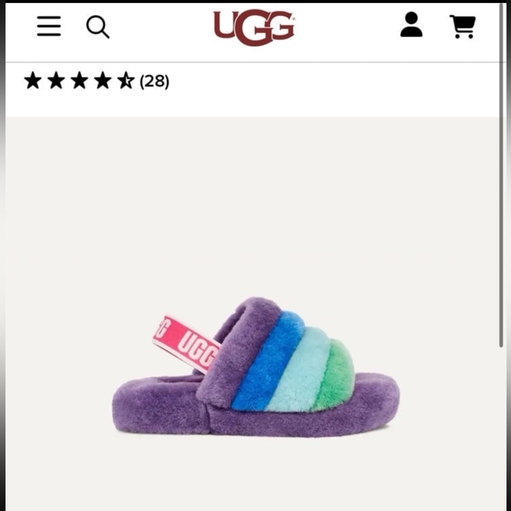 UGG- Fluff Yeah Slide- shearling slingbacks Multicolor Fluffy Slippers